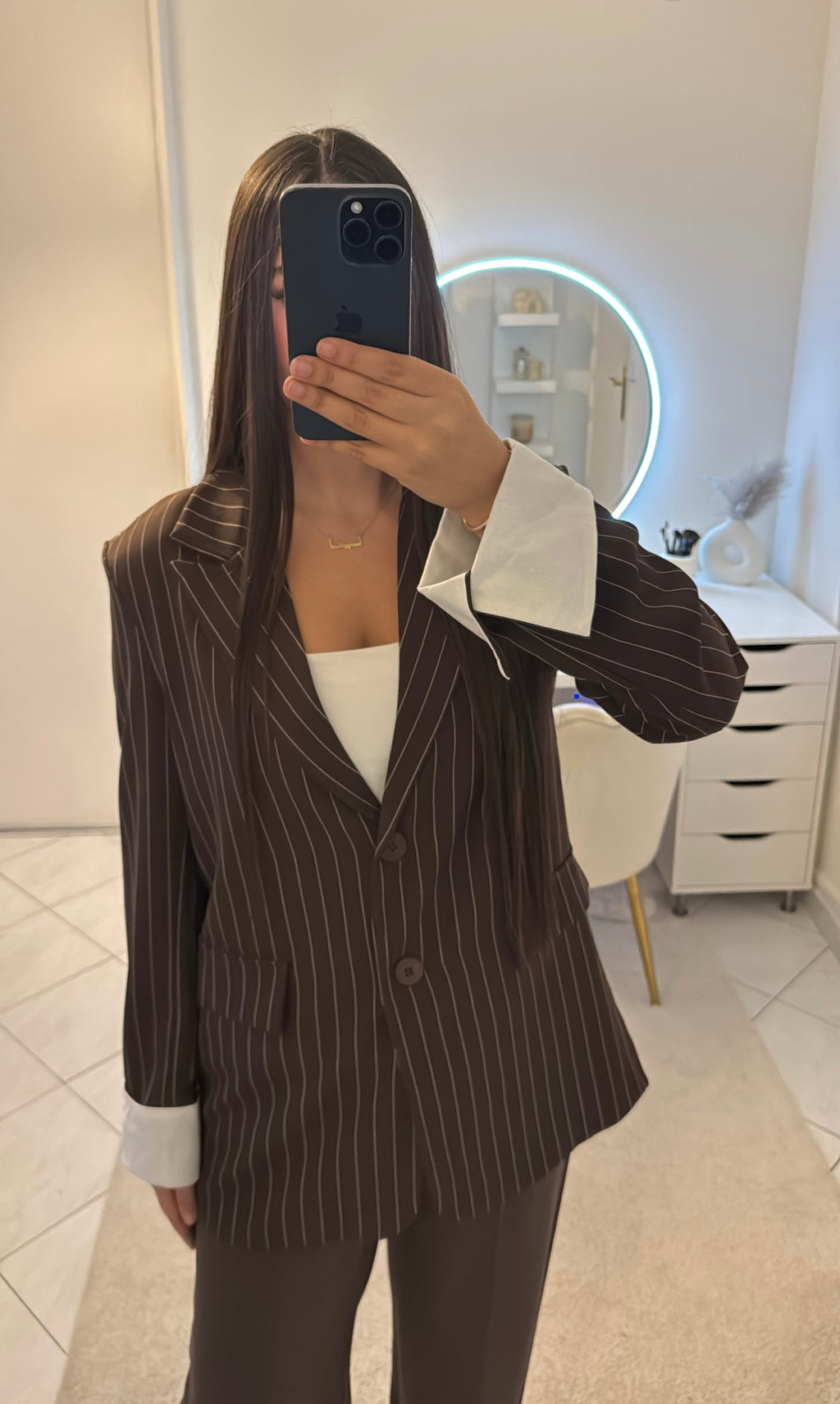 Blazer à rayure marron
