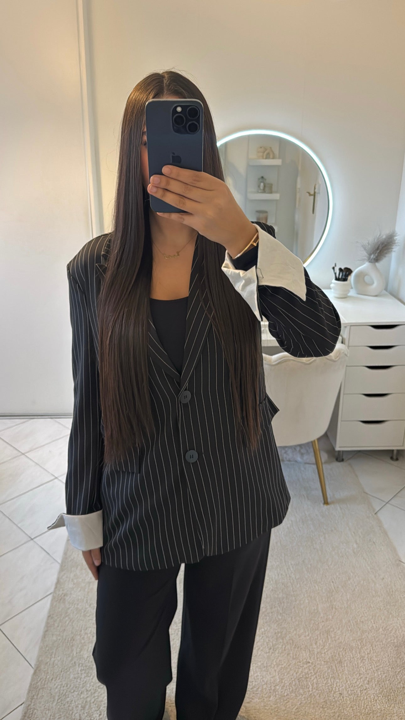 Blazer à rayure noir