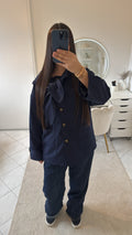 Veste à capuche bleu foncé