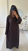 Abaya à poche marron