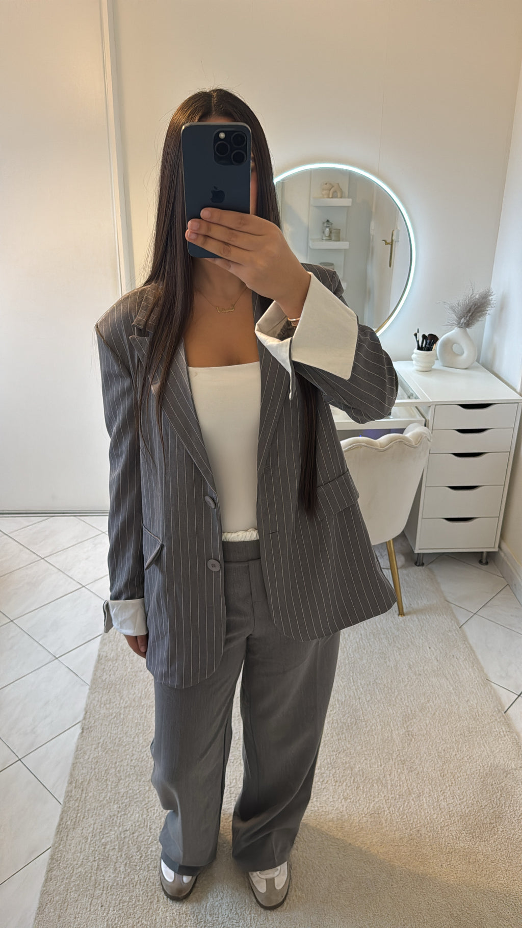 Blazer à rayure gris