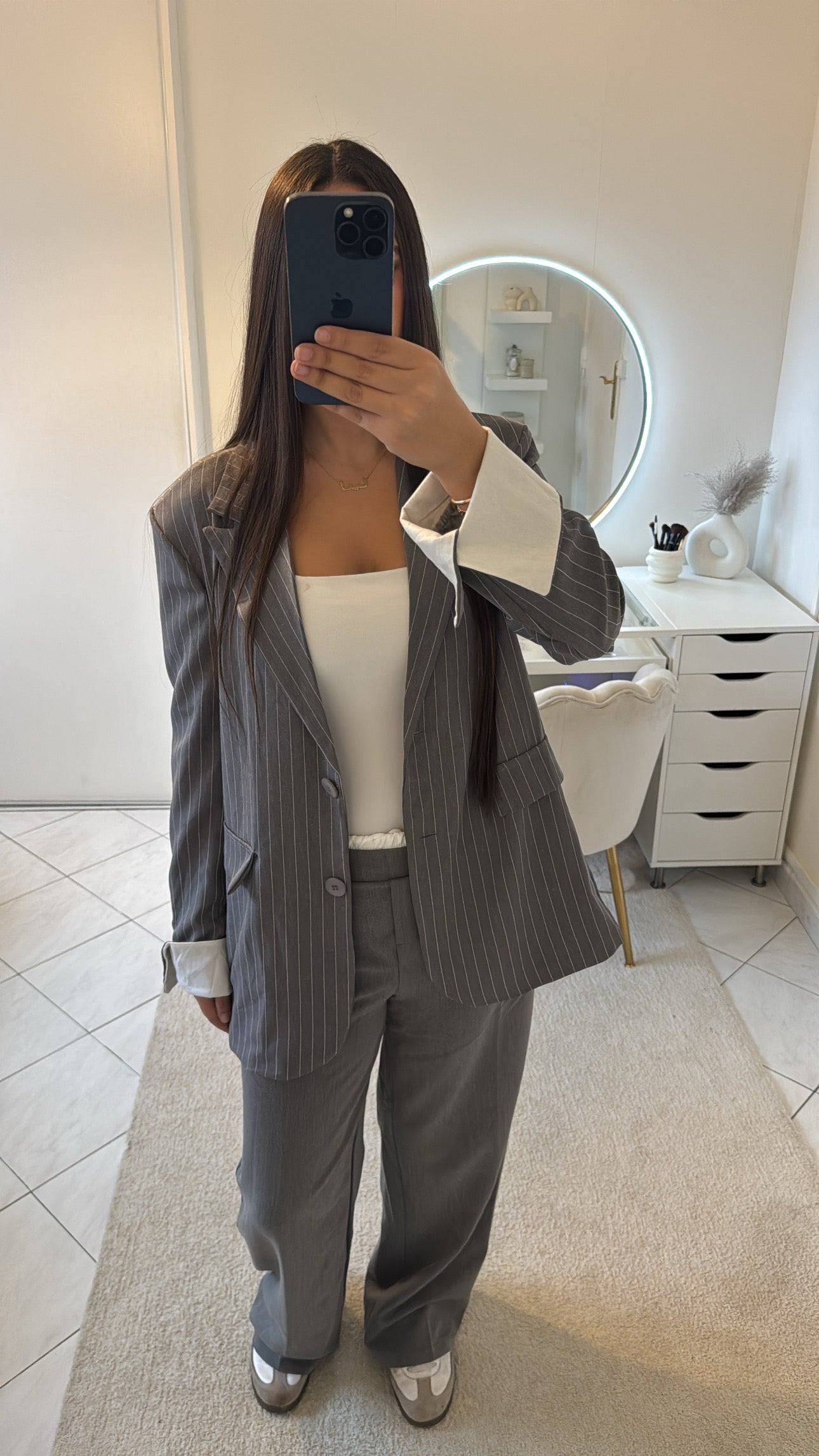 Blazer à rayure gris