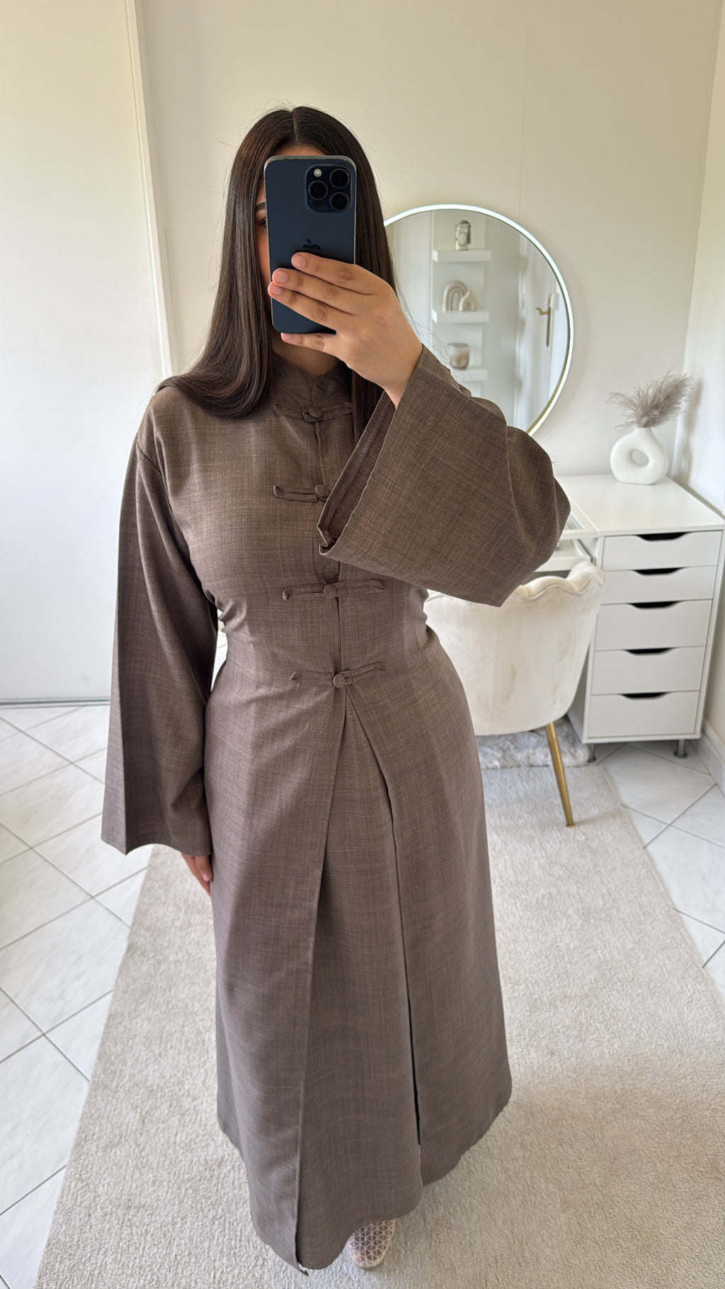Ensemble robe taupe 2 pièces