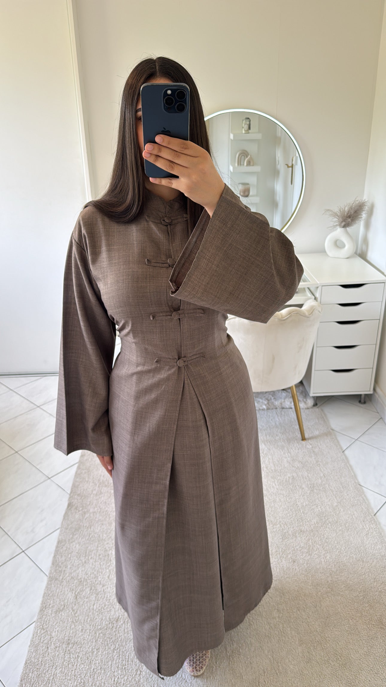 Ensemble robe taupe 2 pièces