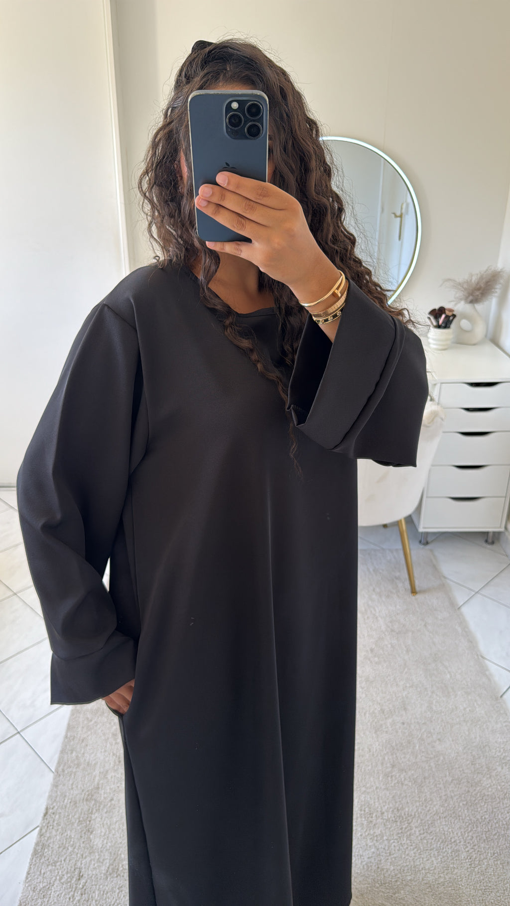 Abaya à poche noir