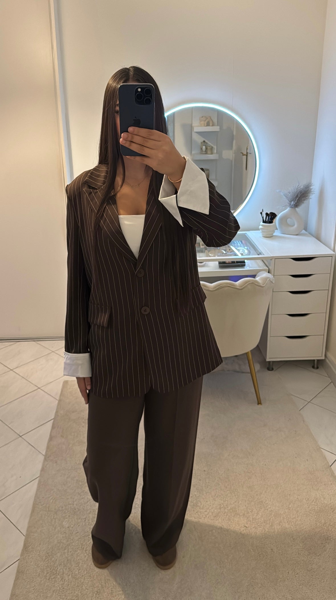 Blazer à rayure marron