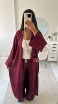 Pantalon à pince fluide bordeaux