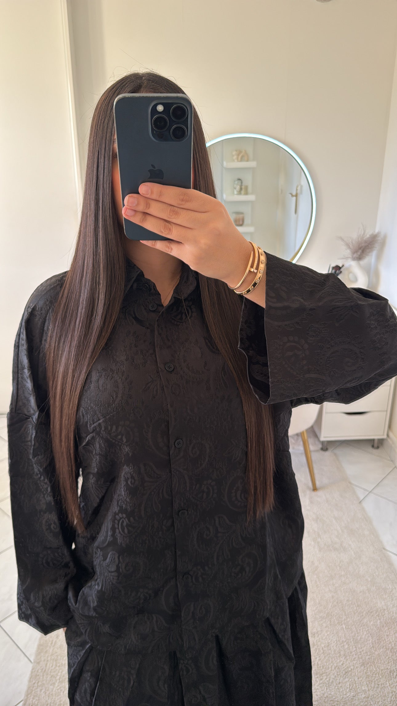 Ensemble melya noir (chemise+jupe)