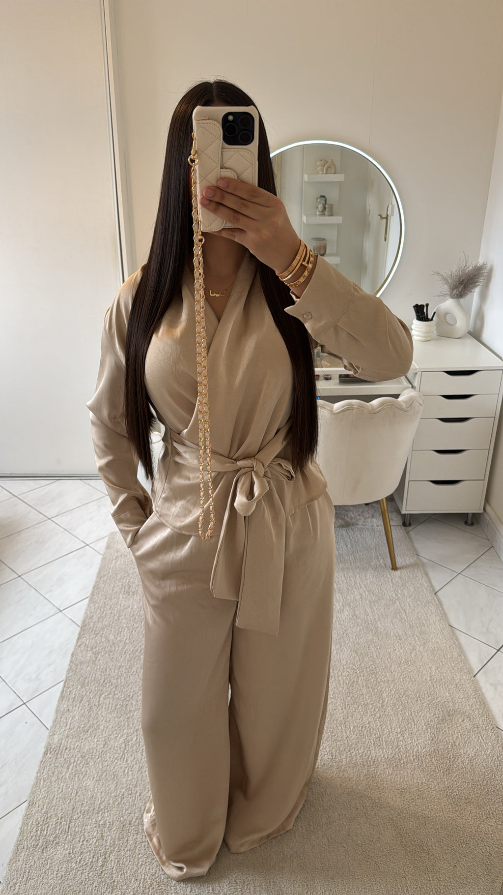Ensemble satin beige