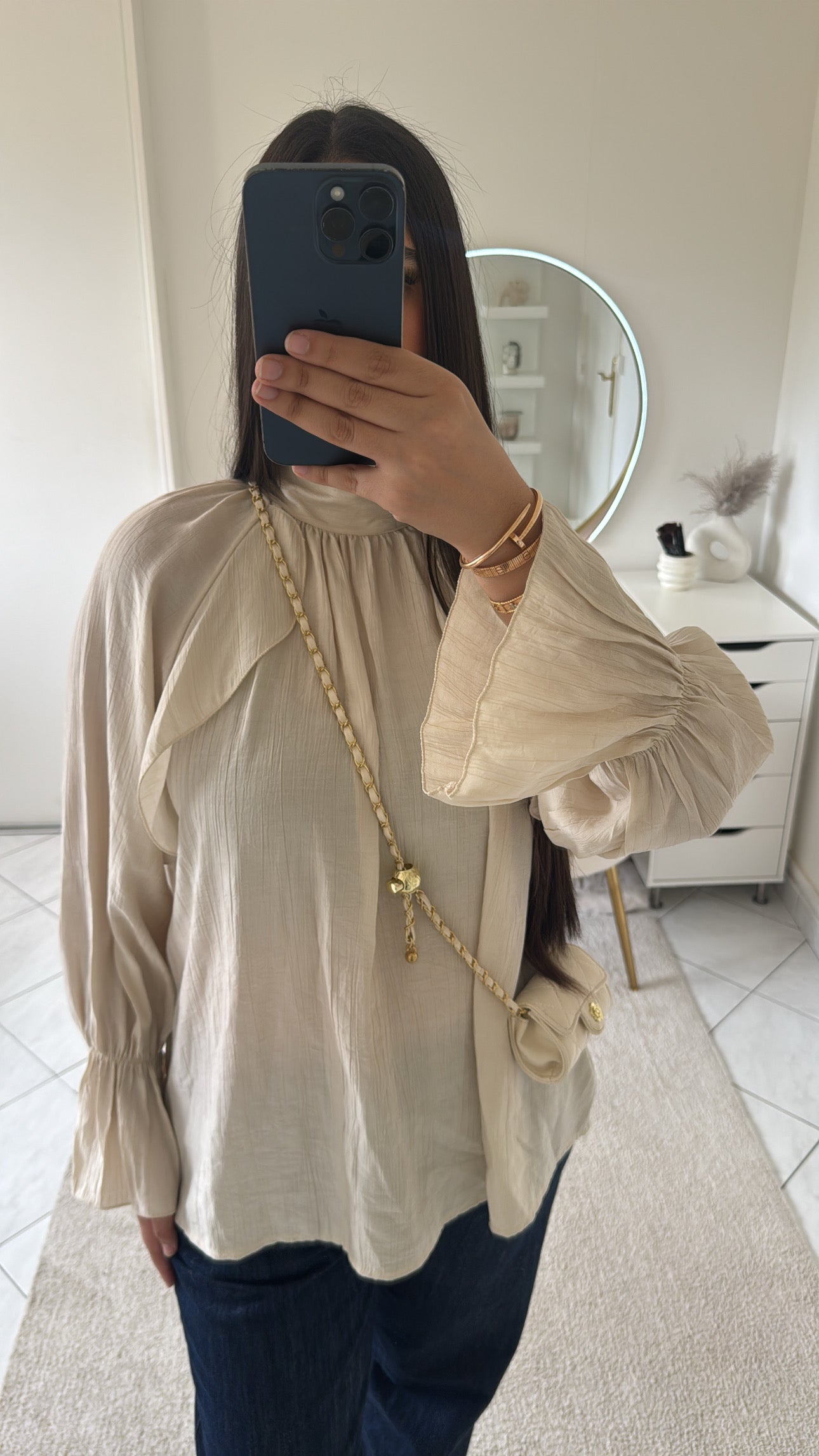 Haut fluide beige