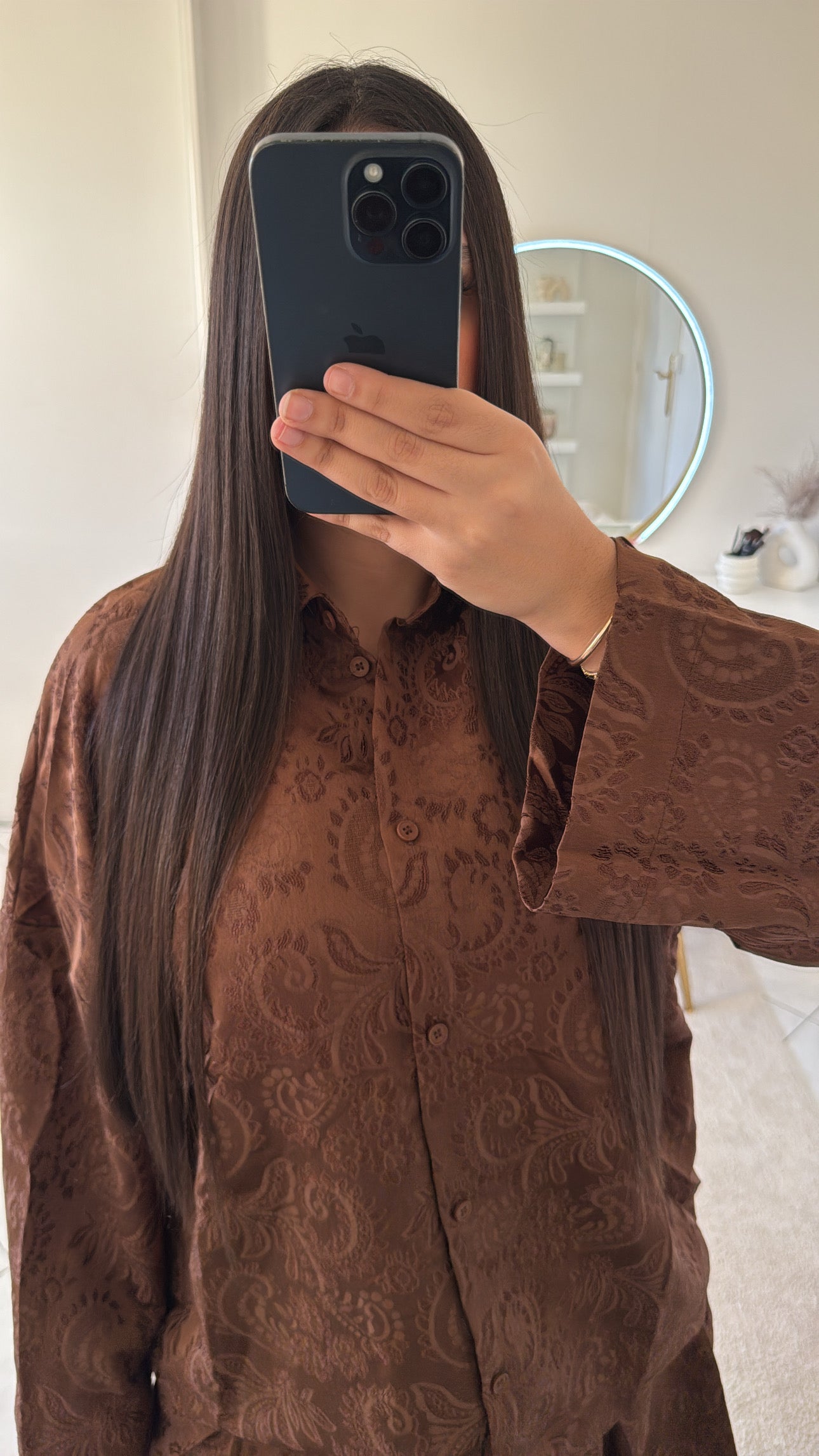 Ensemble melya choco (chemise+jupe)