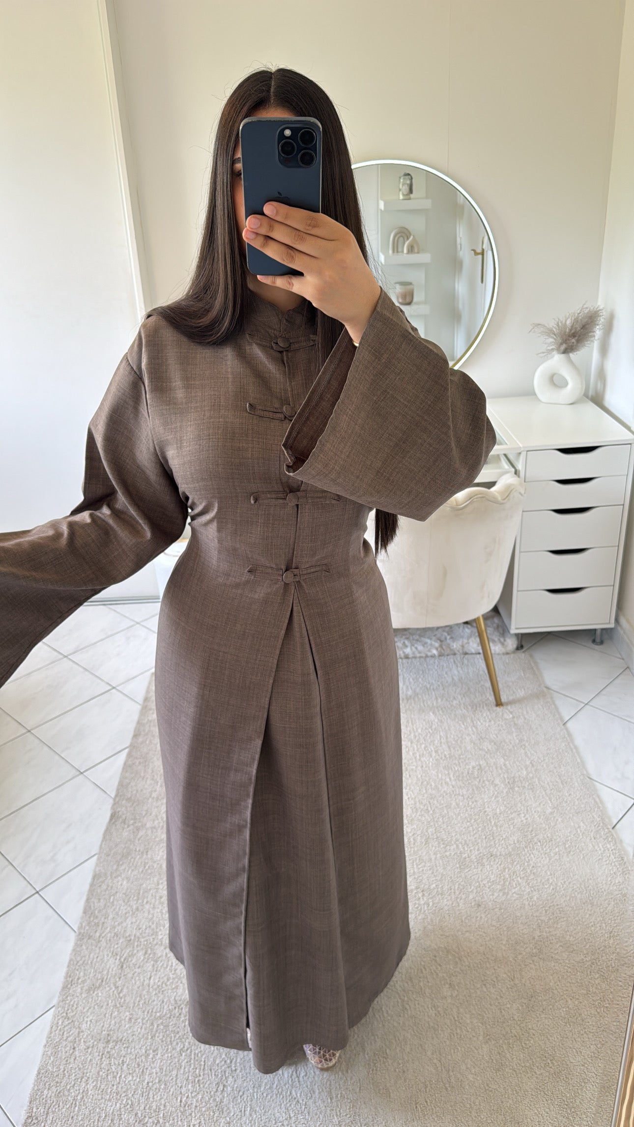 Ensemble robe taupe 2 pièces
