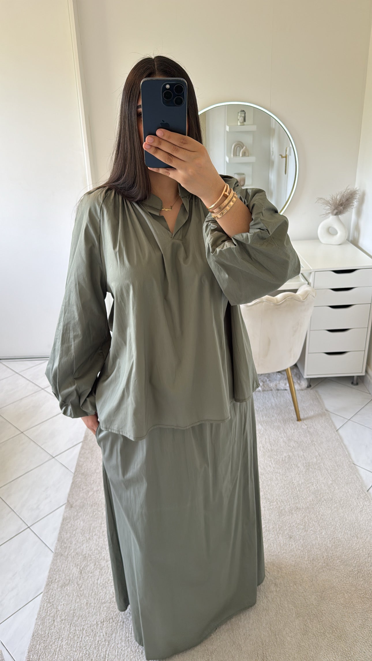 Ensemble jupe kaki