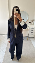 Ensemble à rayure bleu marine