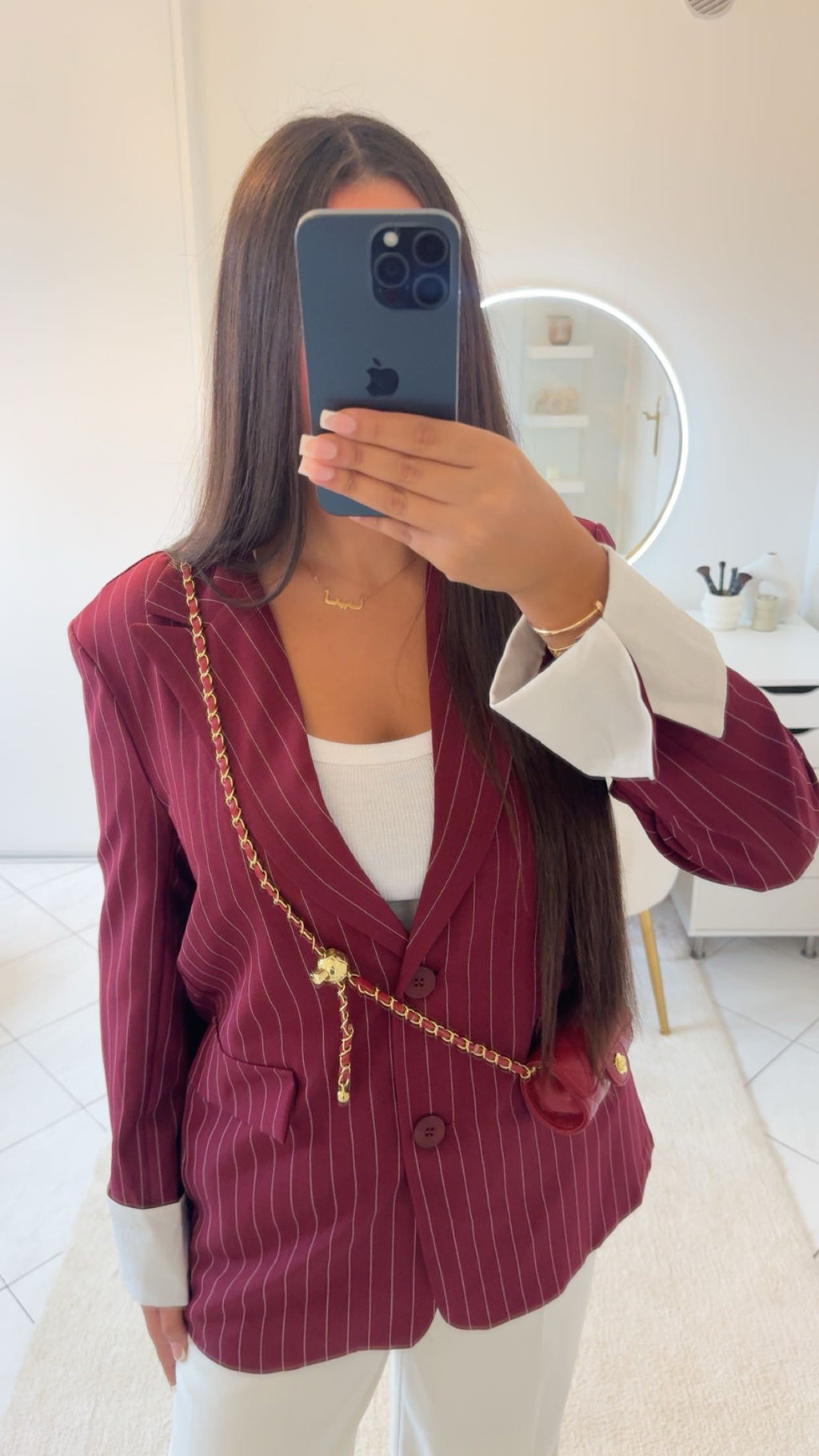 Blazer à rayure bordeaux