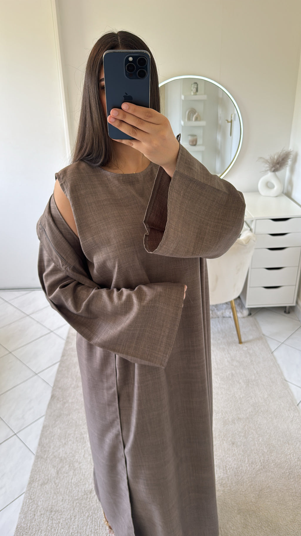 Ensemble robe taupe 2 pièces