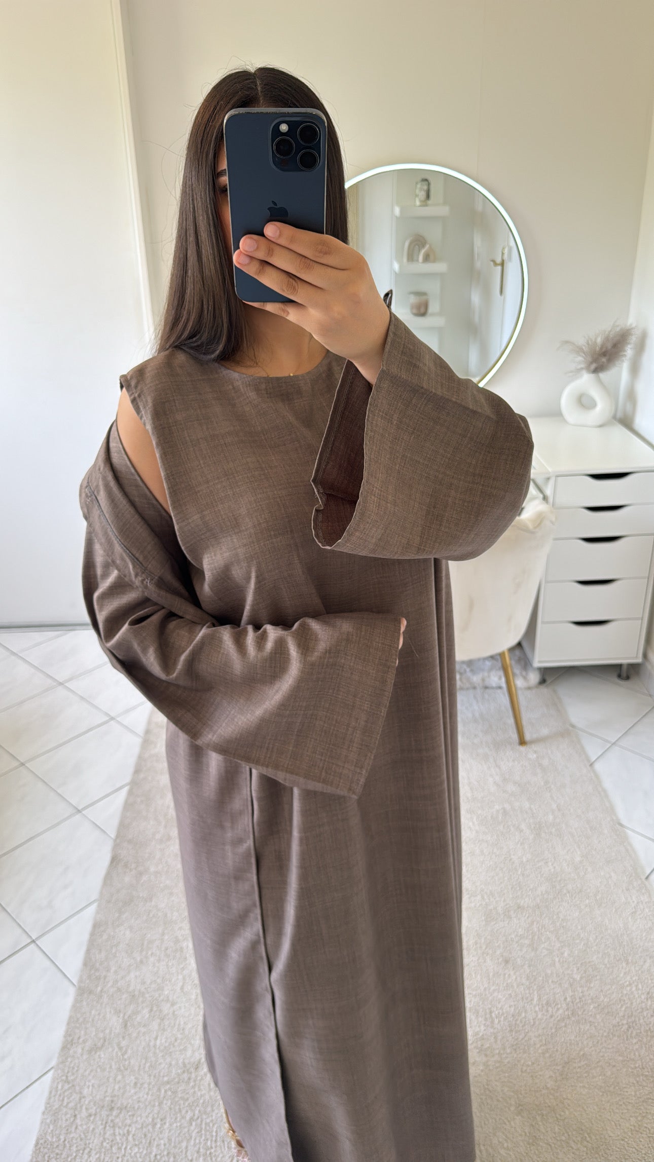 Ensemble robe taupe 2 pièces