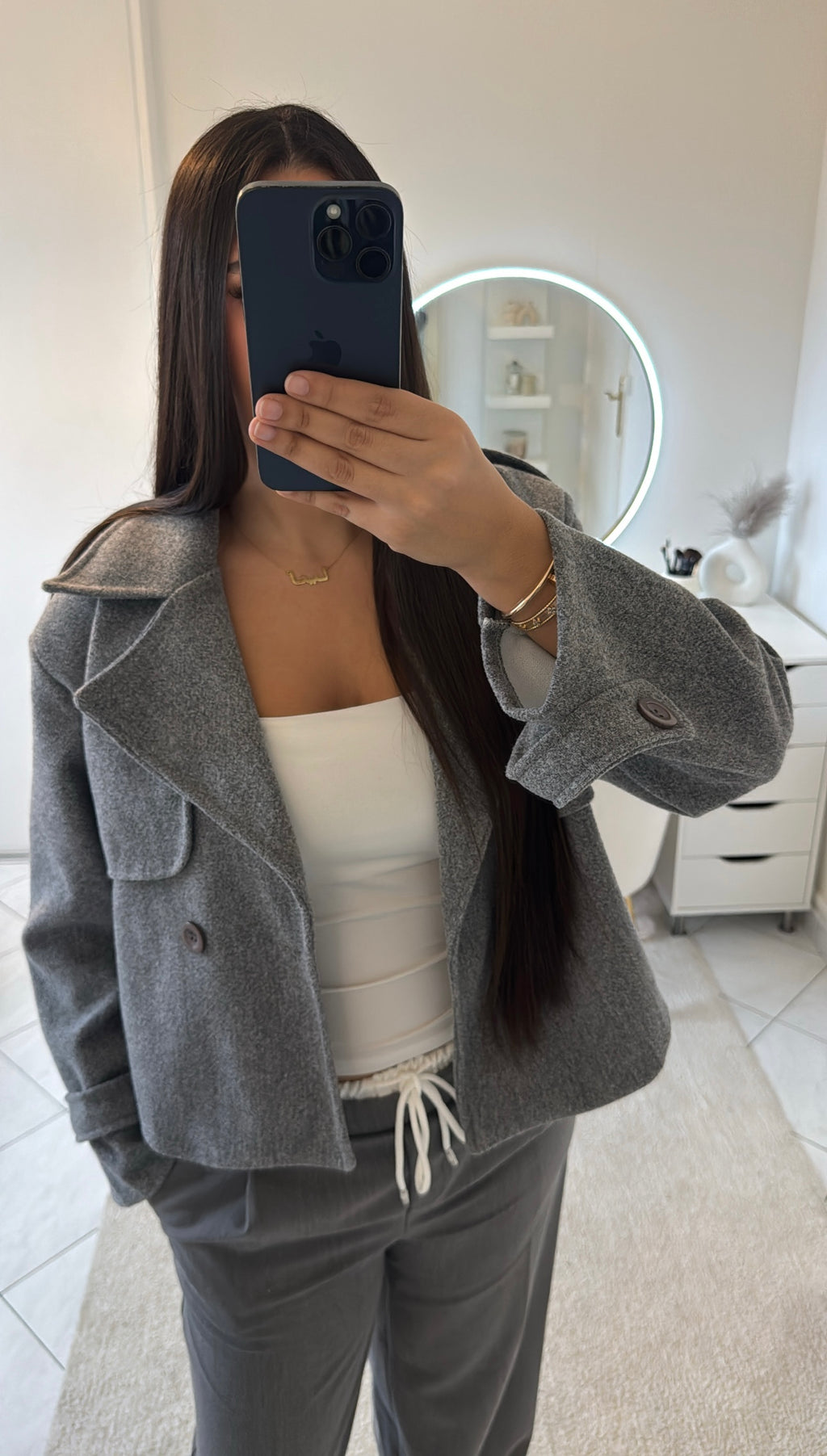 Veste courte gris