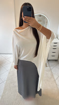 Jupe en satin gris