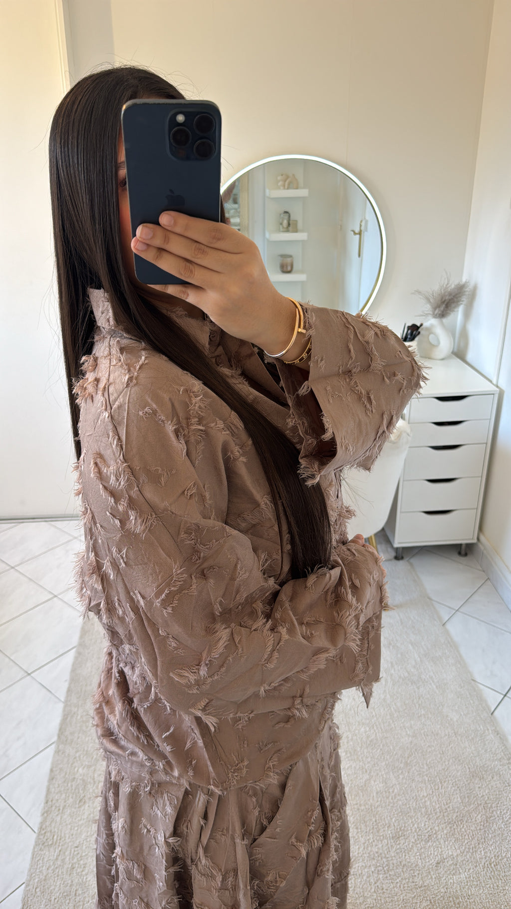Ensemble Lana taupe (chemise+jupe)