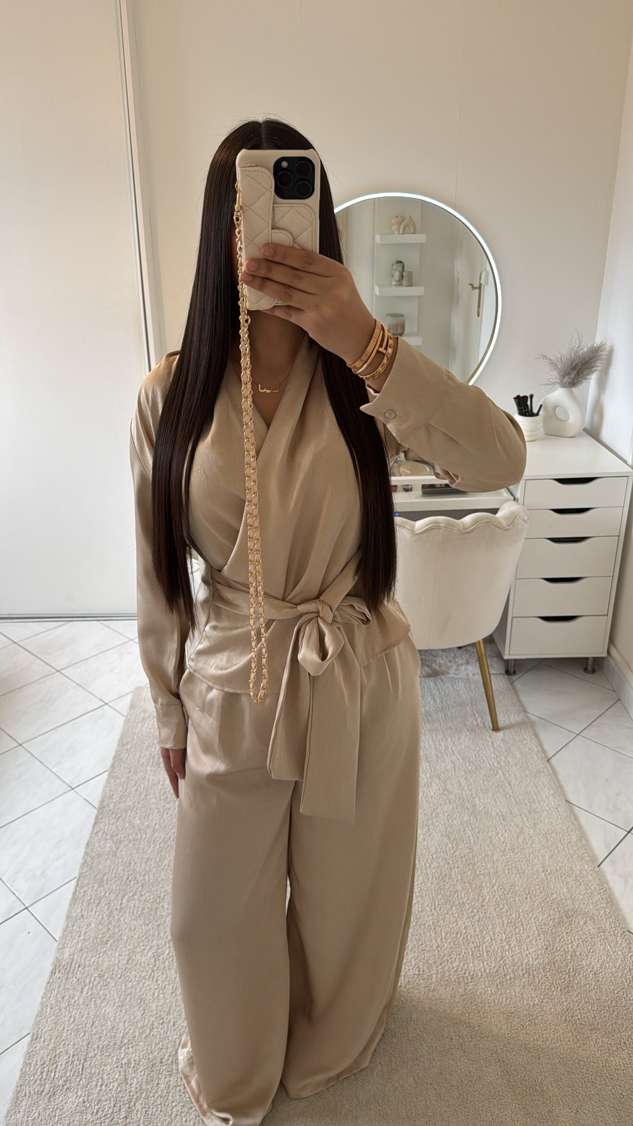 Ensemble satin beige