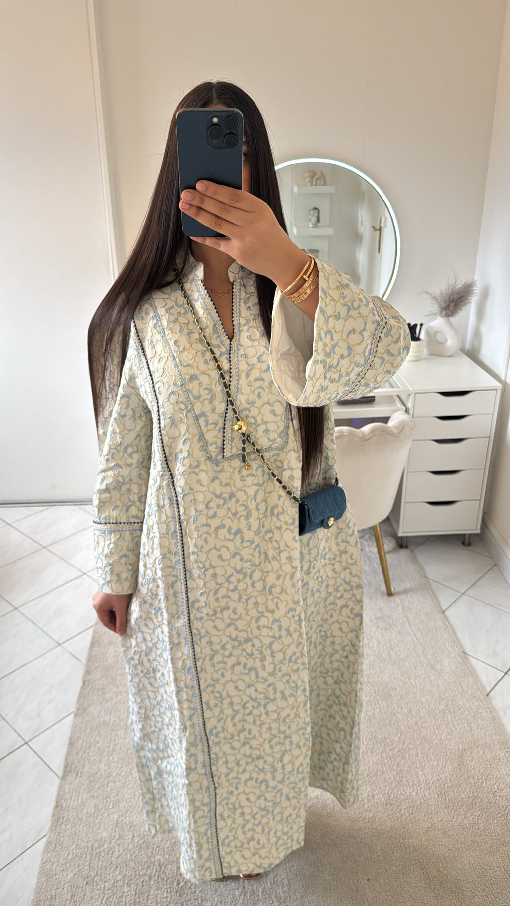 Robe gandoura bleu