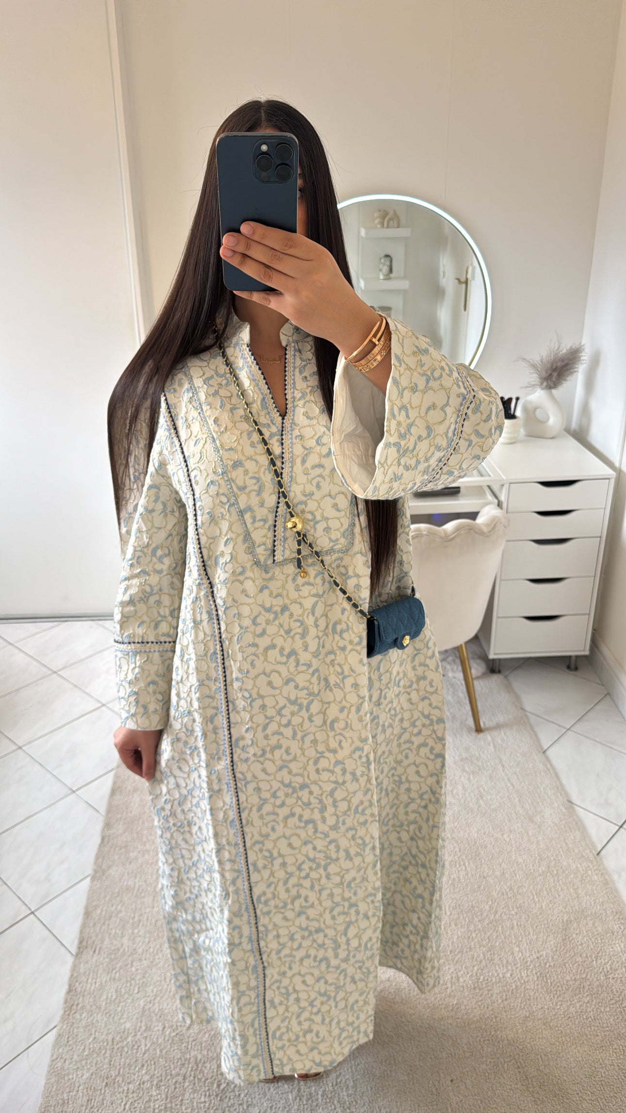 Robe gandoura bleu