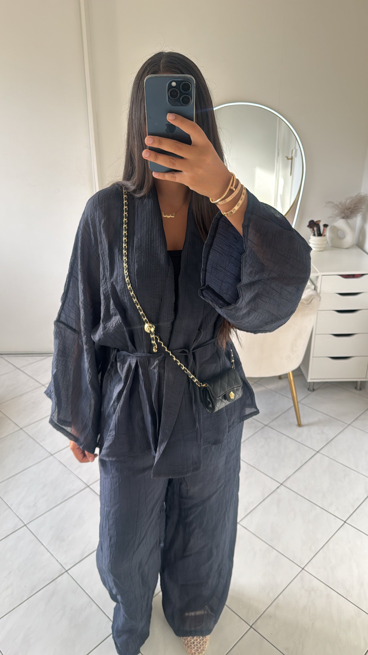 Ensemble pantalon et veste bleu marine