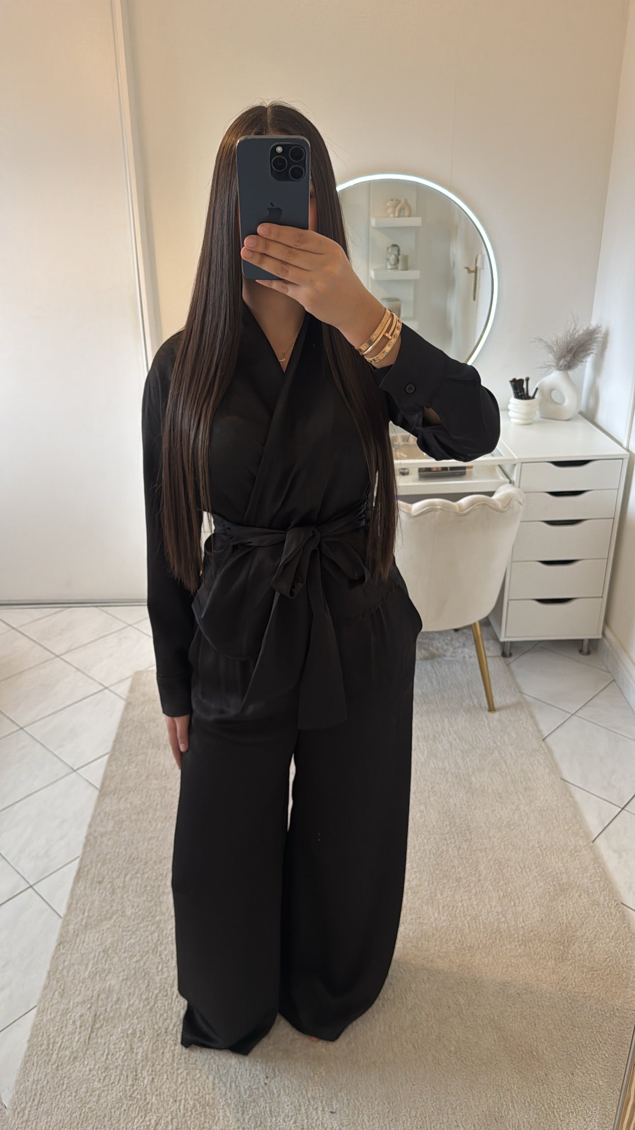 Ensemble satin noir