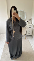 Ensemble jupe gris-bleuté