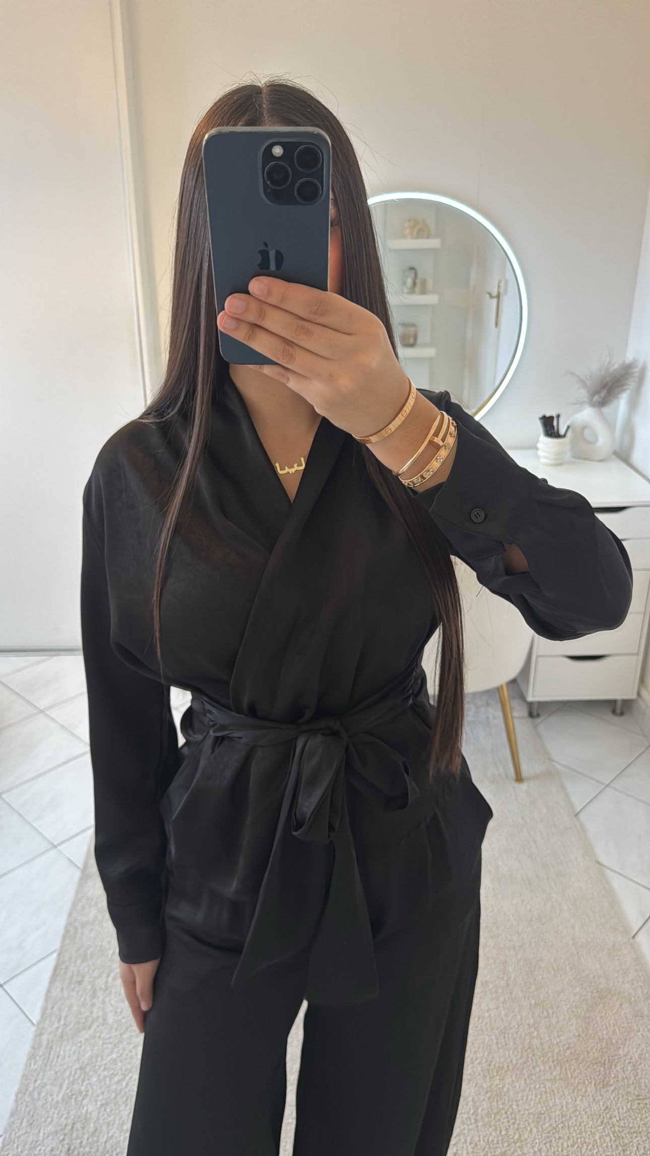 Ensemble satin noir
