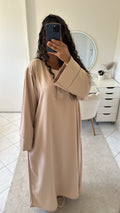 Abaya à poche beige