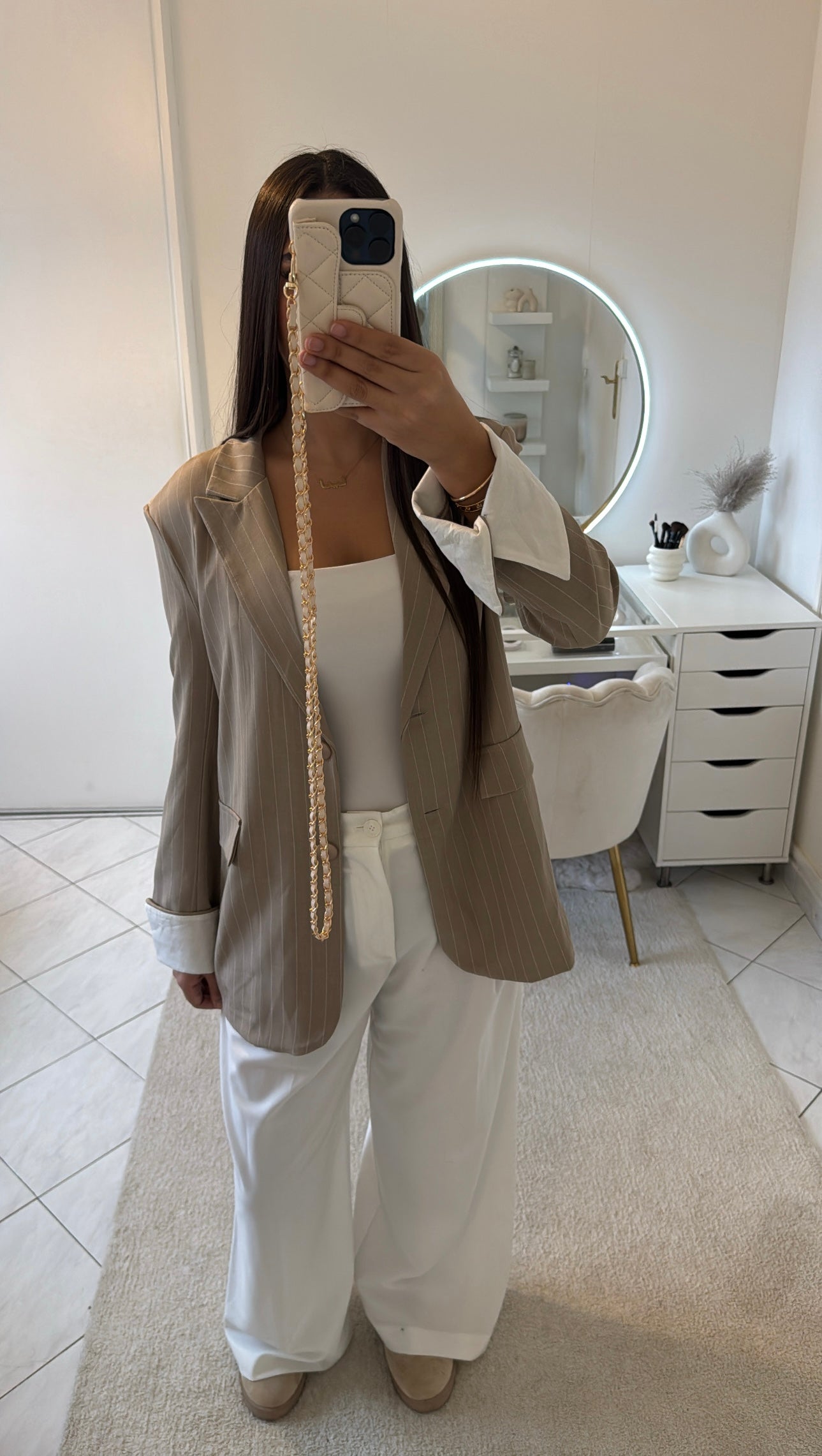 Blazer à rayure beige
