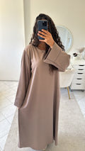 Abaya à poche taupe