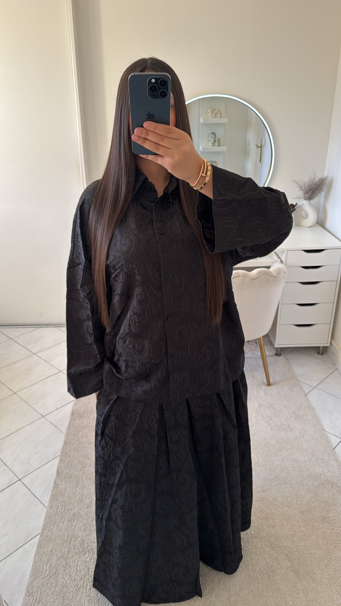 Ensemble melya noir (chemise+jupe)