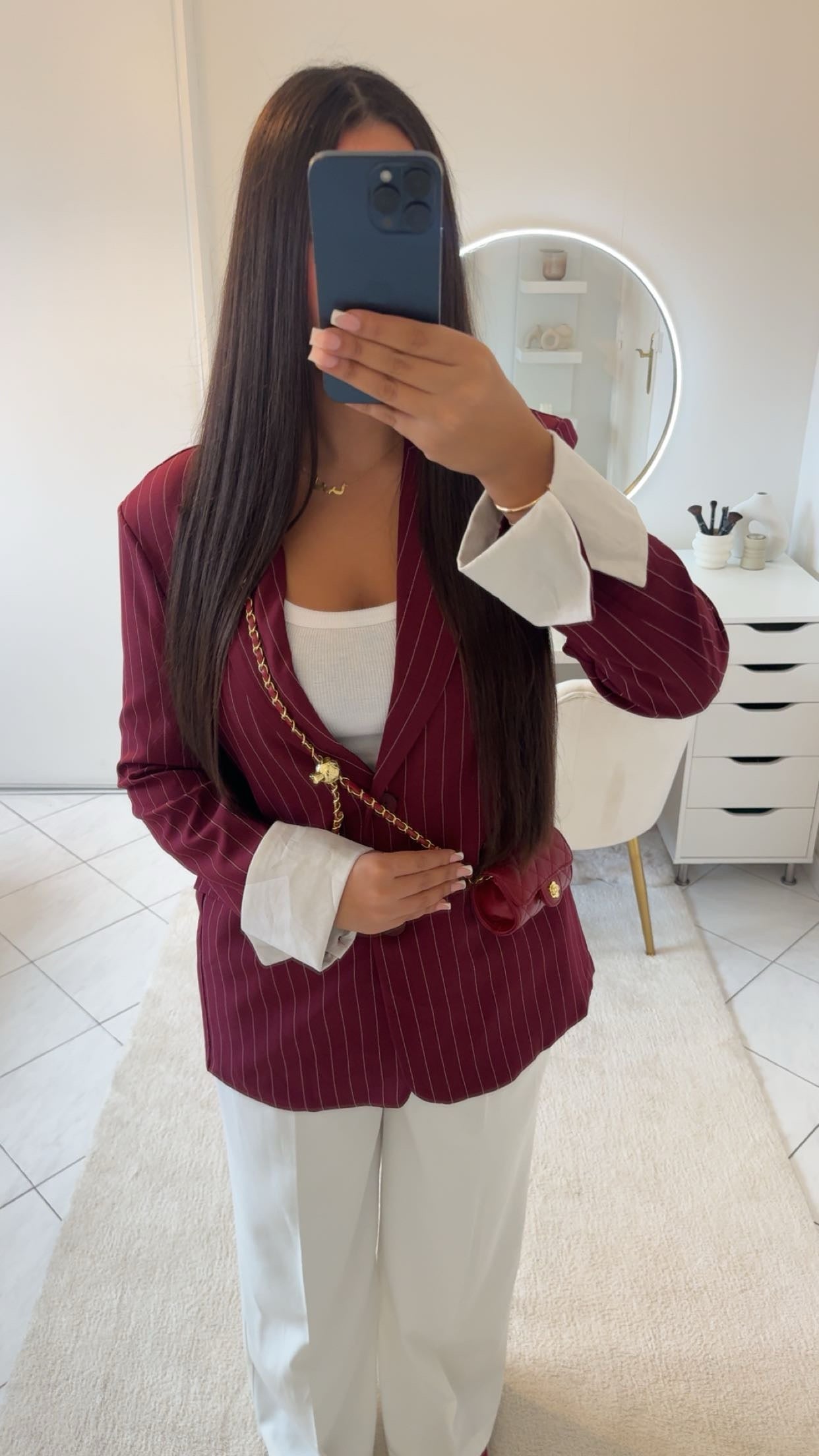 Blazer à rayure bordeaux