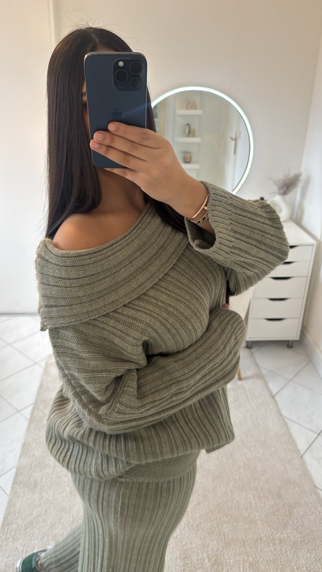 Ensemble haut et jupe vert