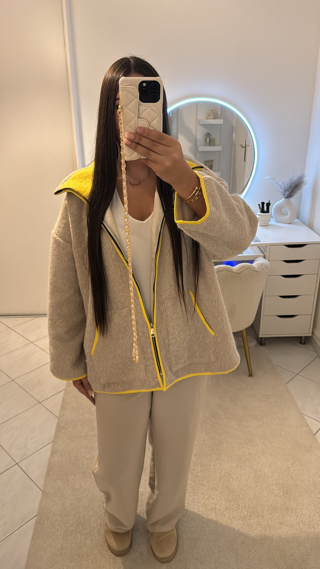 Veste long beige
