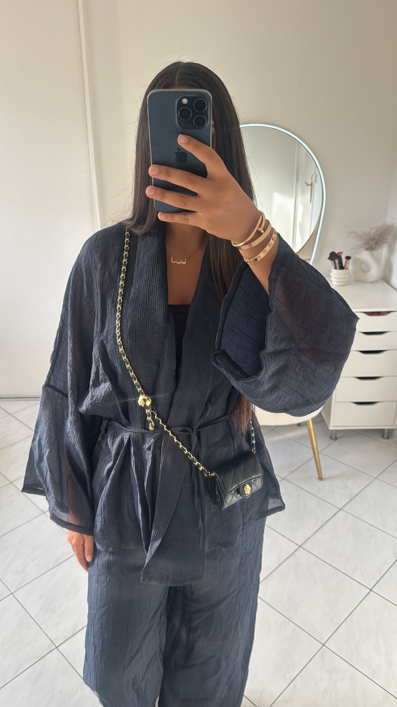 Ensemble pantalon et veste bleu marine