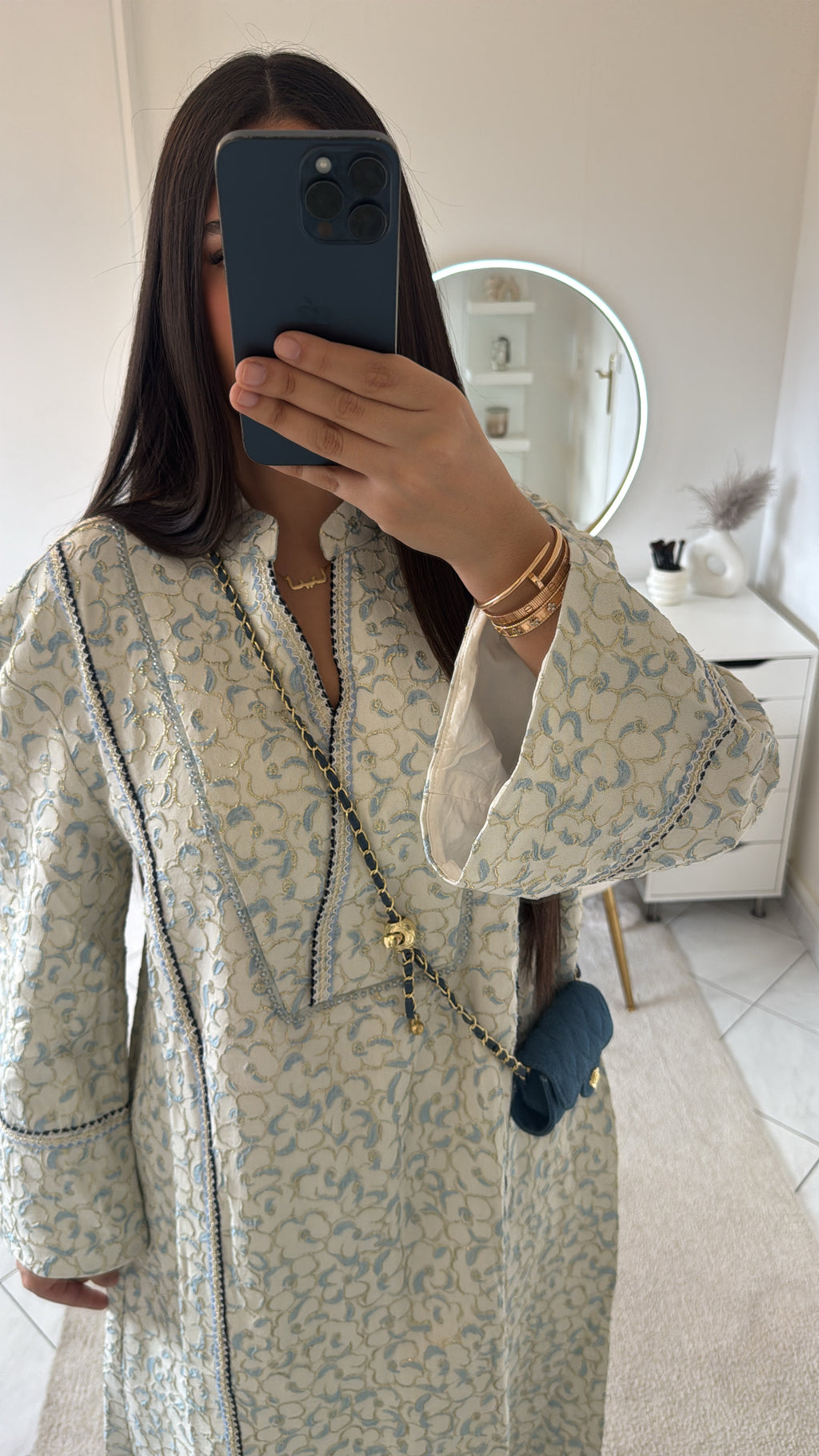 Robe gandoura bleu