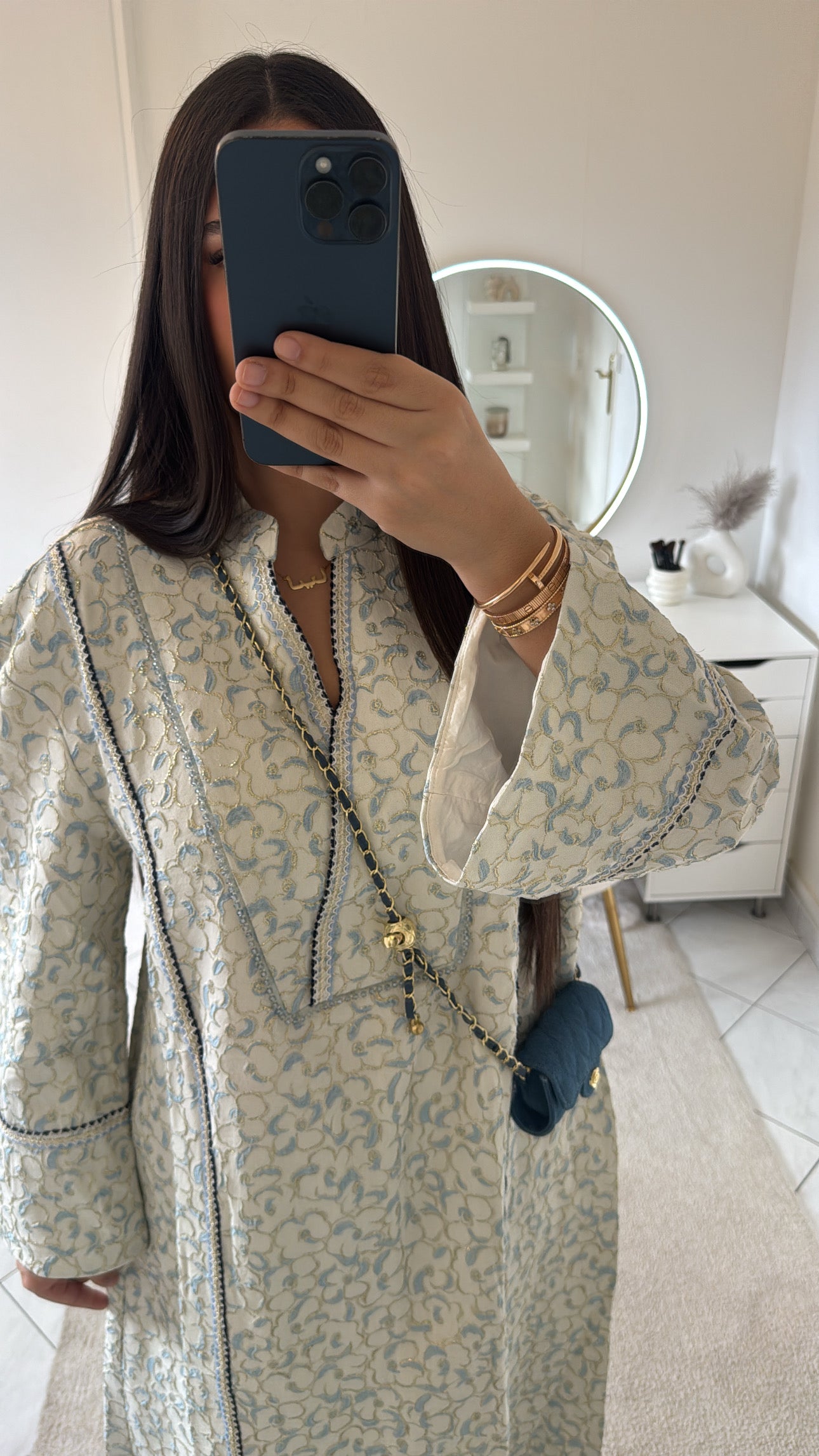 Robe gandoura bleu