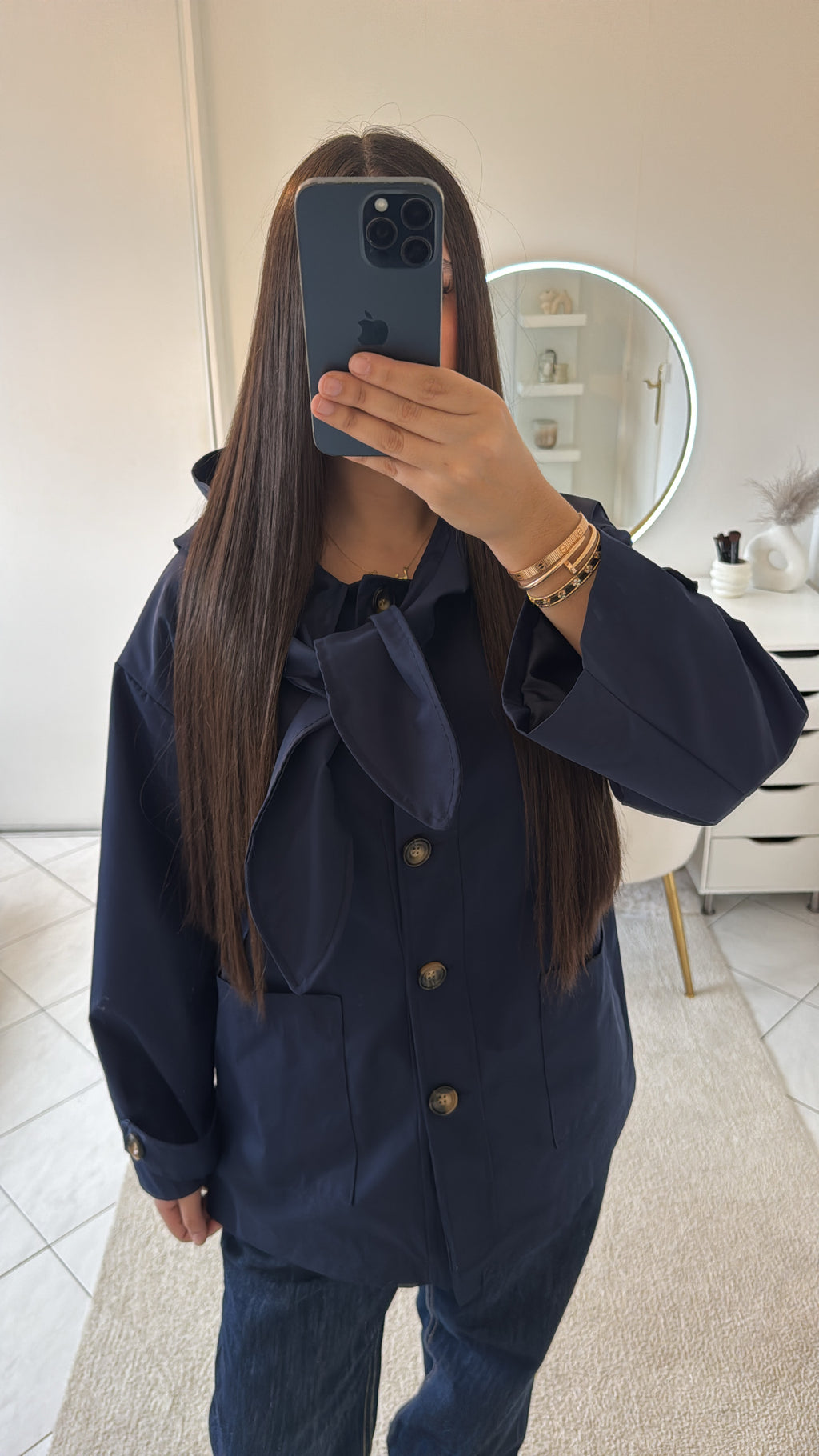 Veste à capuche bleu foncé