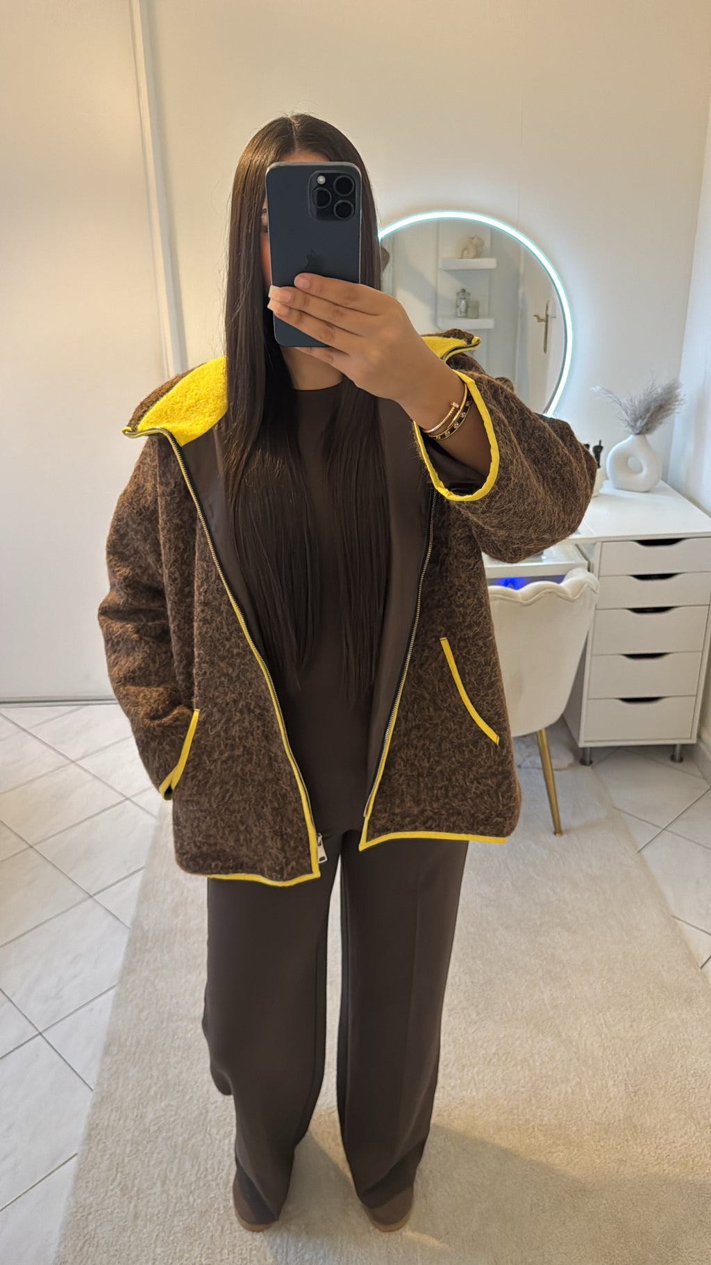 Veste long marron