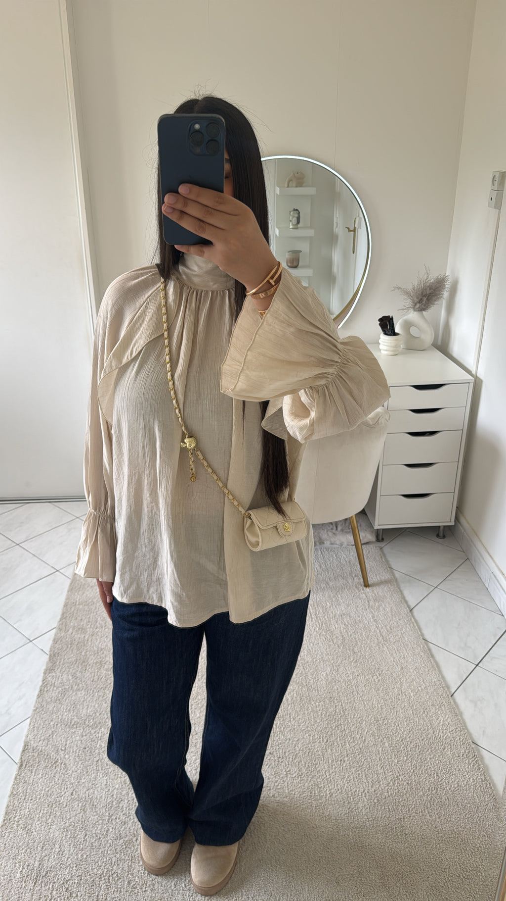 Haut fluide beige