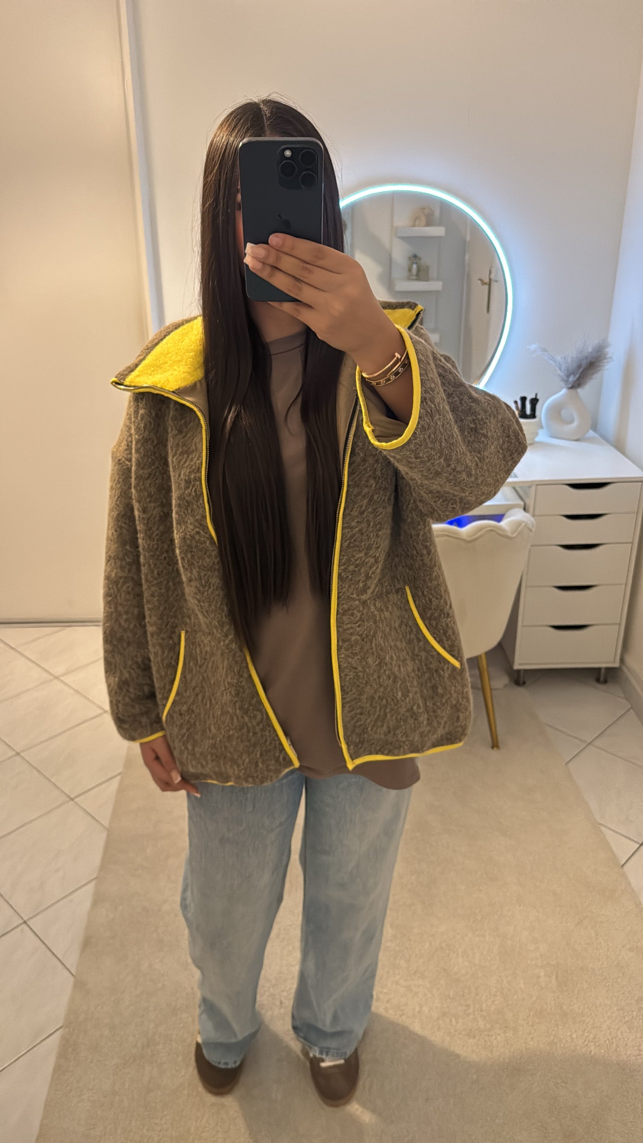 Veste long taupe