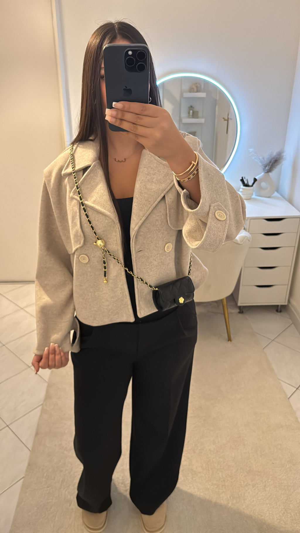 Veste courte beige