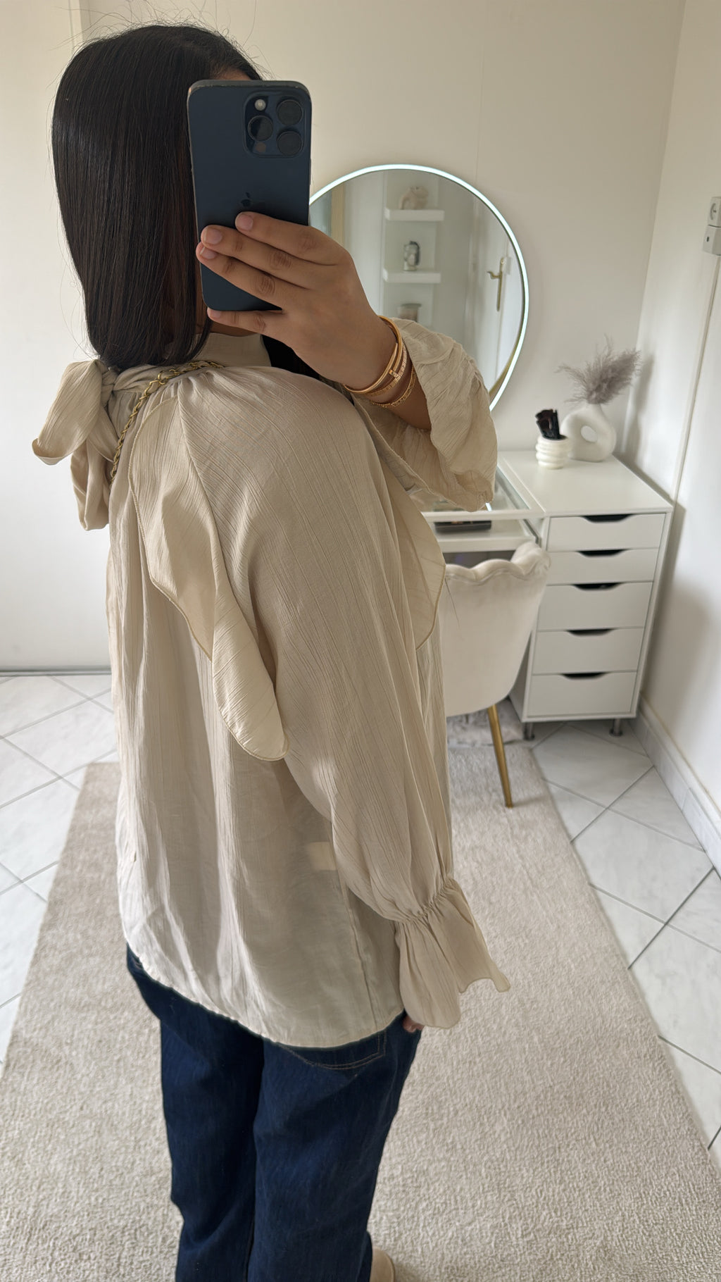 Haut fluide beige
