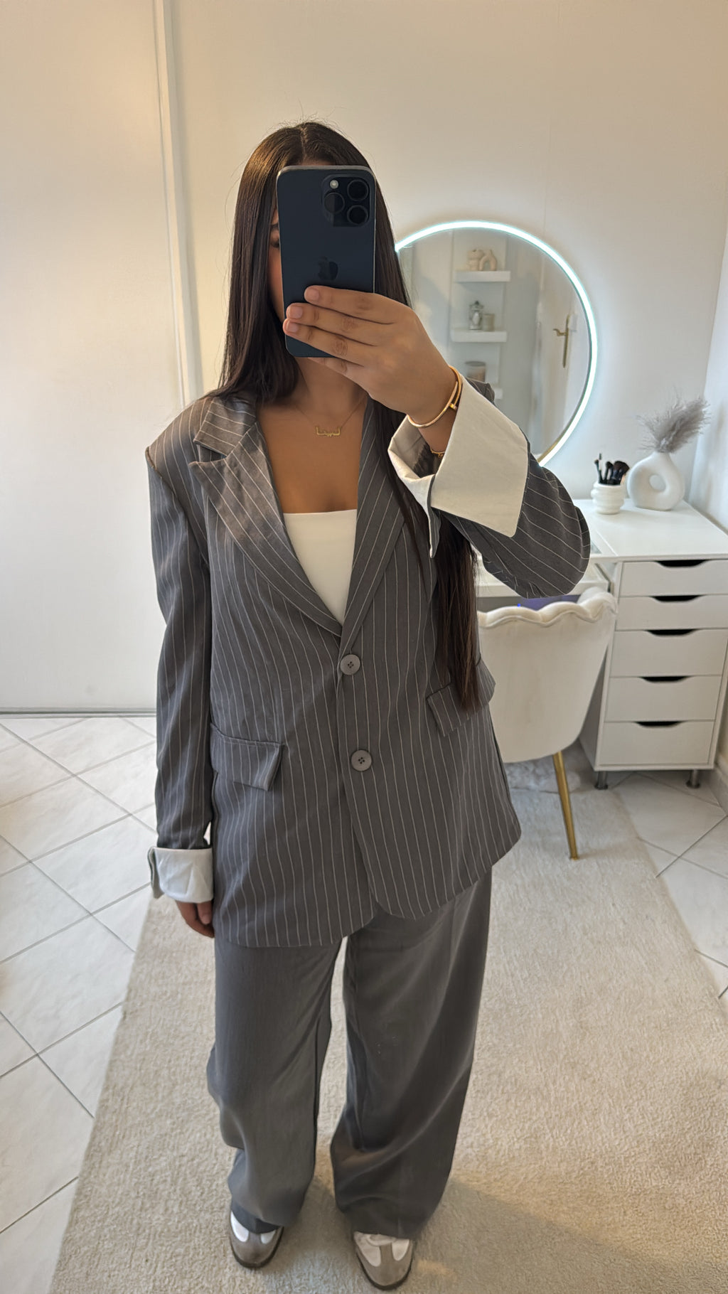 Blazer à rayure gris