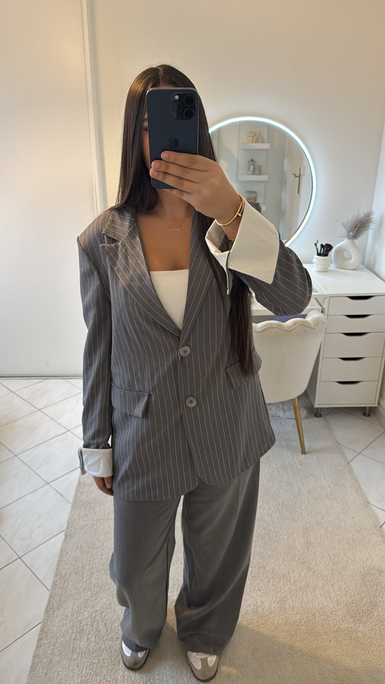Blazer à rayure gris
