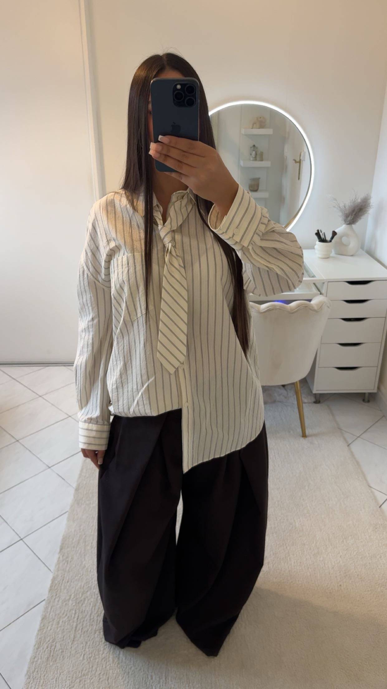 Pantalon large choco